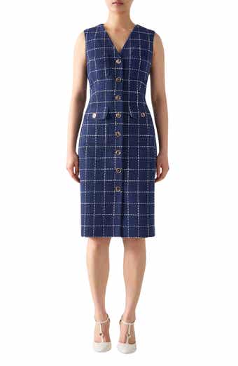 LK Bennett Vita Windowpane Tweed Dress