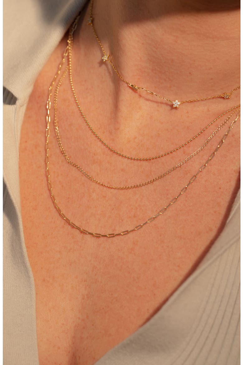 Argento Vivo Pavé Star Choker Necklace, Alternate, color, GOLD