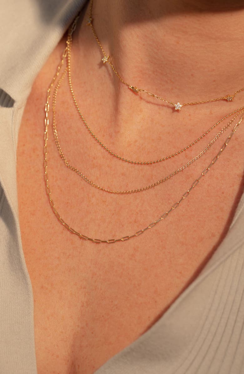 Argento Vivo Sterling Silver Argento Vivo Pavé Star Choker Necklace, Alternate, color, Gold