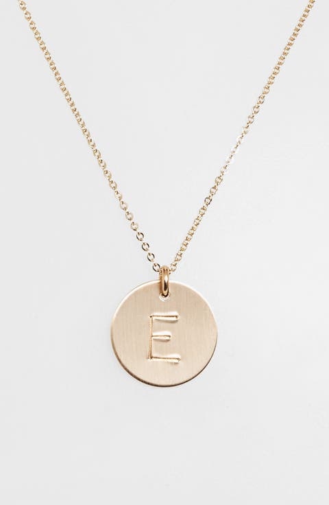 14k-Gold Fill Initial Disc Necklace