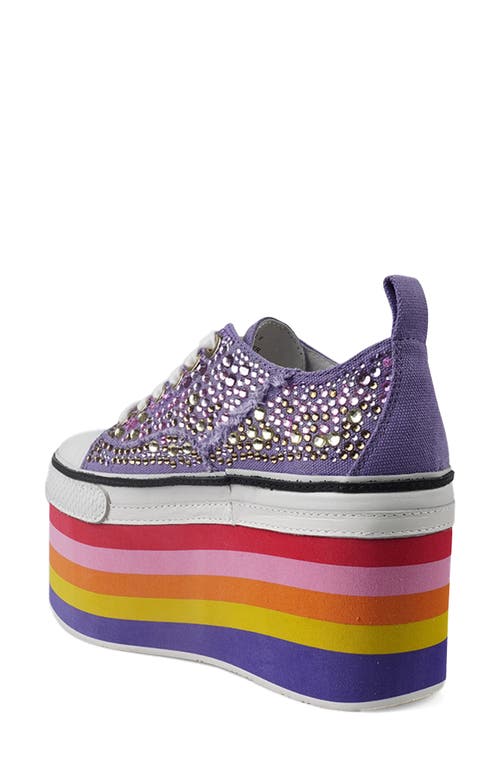 Zigi Britty Platform Sneaker In Purple Canvas