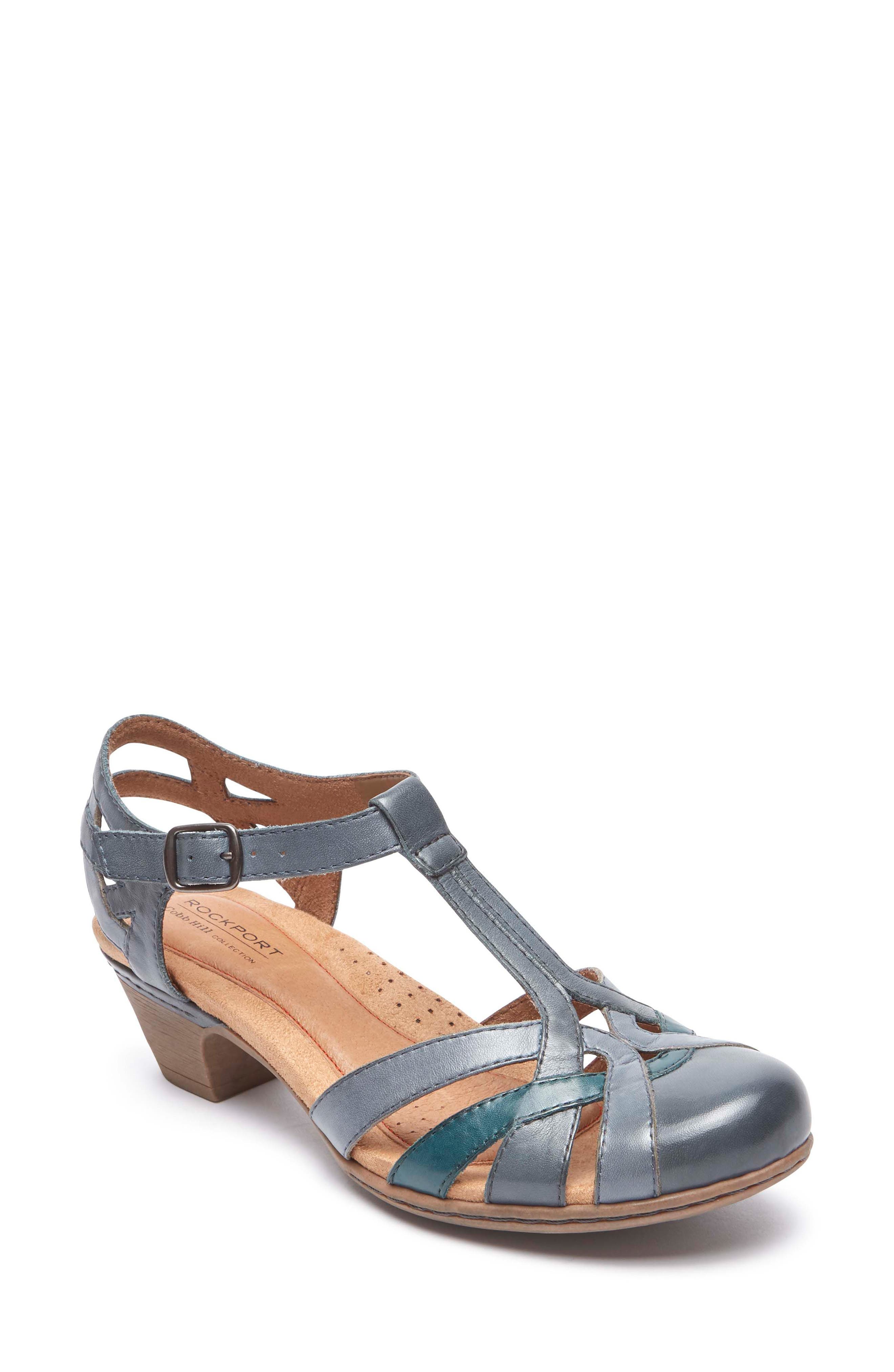 'Aubrey' Sandal, Main, color, BLUE MULTI LEATHER