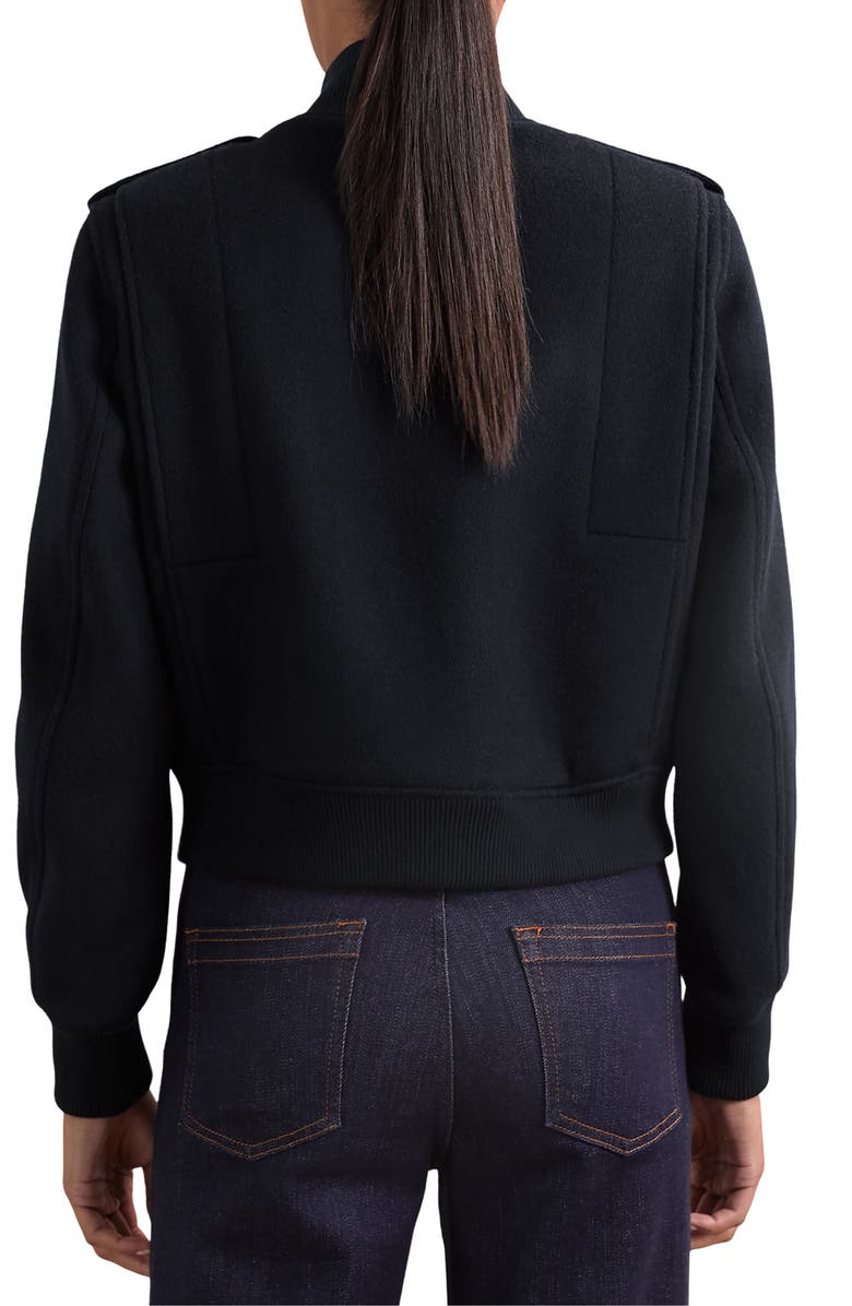 Reiss Cleo Wool Bomber Jacket, Alternate, color, Navy