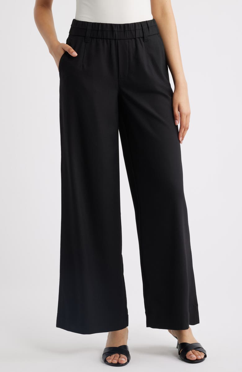 Wit & Wisdom Skyrise Side Seam Straight Leg Pants, Main, color, Black
