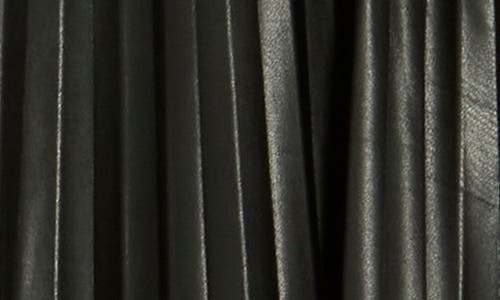 Love Token Carrie Pleated Faux Leather Skirt In Black