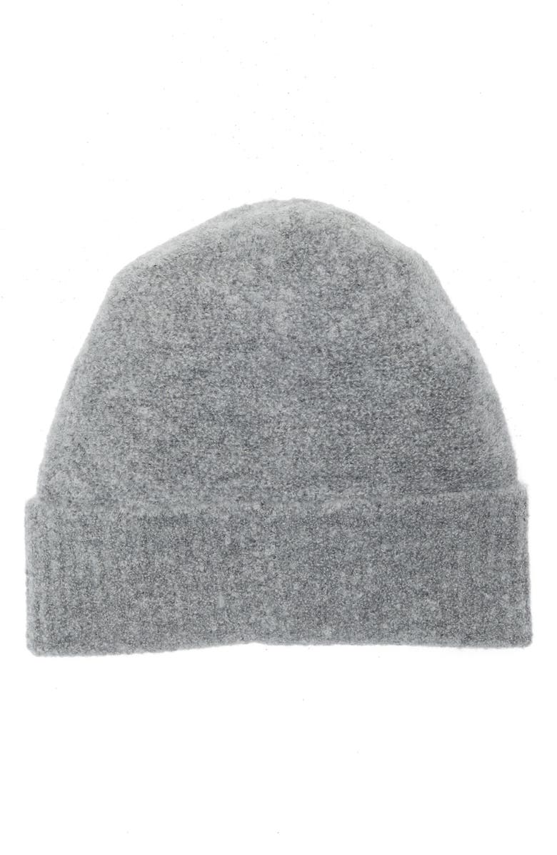 Vince Wool Blend Bouclé Beanie, Alternate, color, Heather Grey