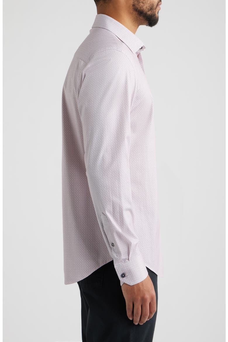 James OoohCotton® Geometric Print Button-Up Shirt, Alternate, color, PINK