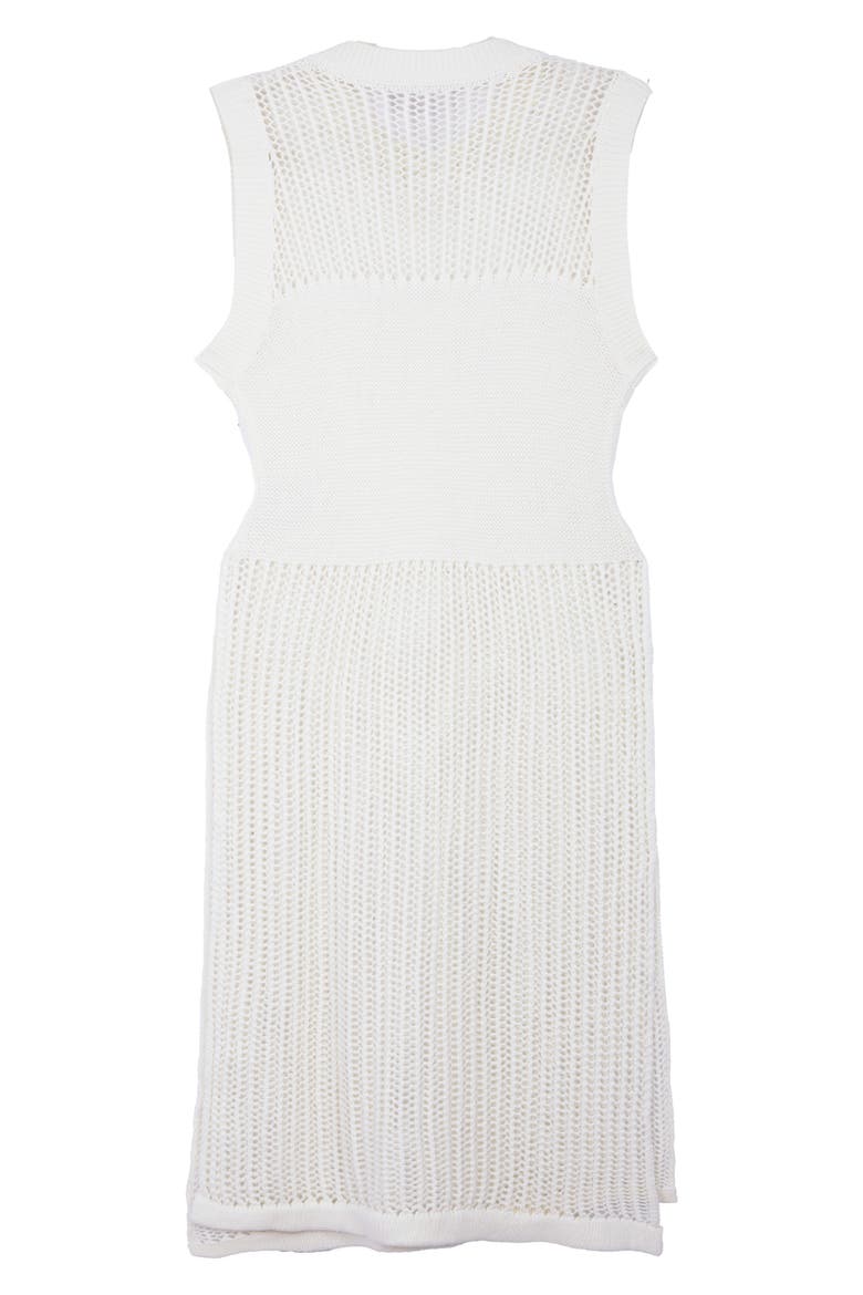 Cotton Knit Split Hem Kaftan Cover-Up Dress, Alternate, color, IVORY