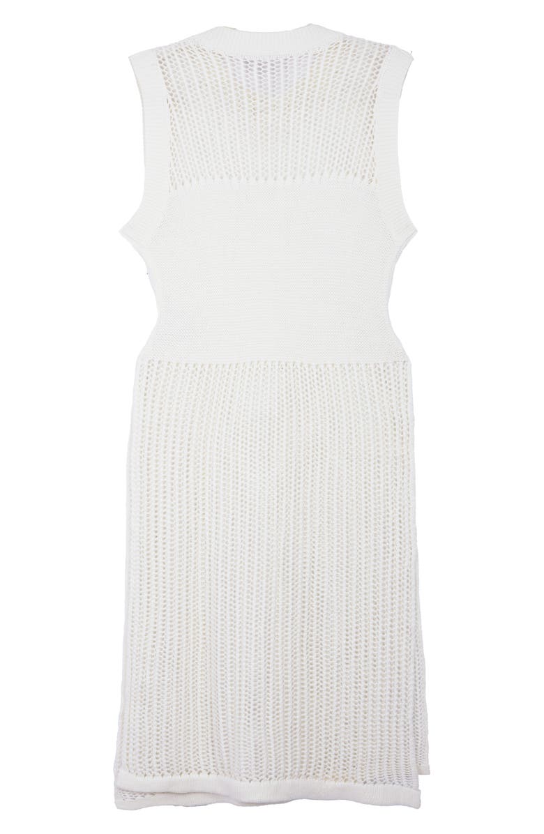 SAACHI Cotton Knit Split Hem Kaftan Cover-Up Dress, Alternate, color, Ivory