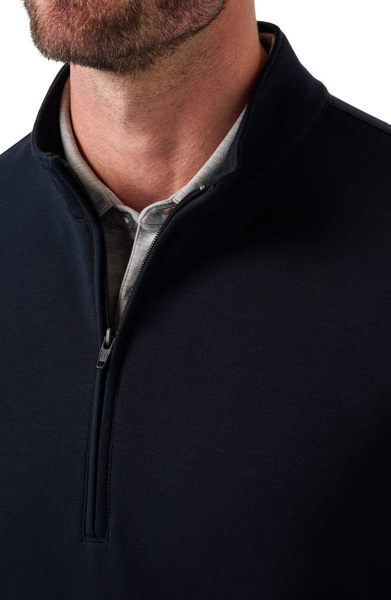 TravisMathew Fibercloud Quarter Zip Sweatshirt, Alternate, color, Black
