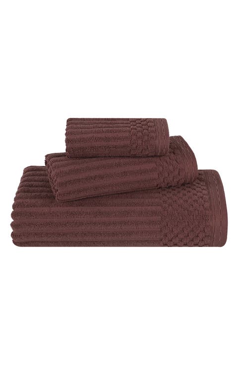 Soho 3-Piece Rib Cotton Bath Towel Set