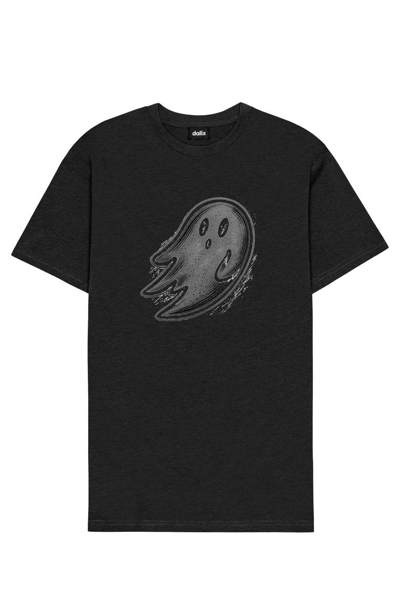 Dalix Mens Distressed Ghost Tee, Main, color, Black