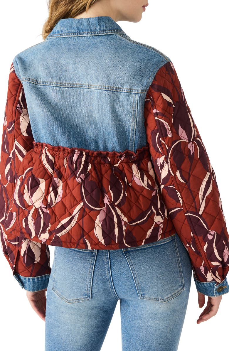 Steve Madden Caddie Quilted Denim Jacket, Alternate, color, Forever Blue