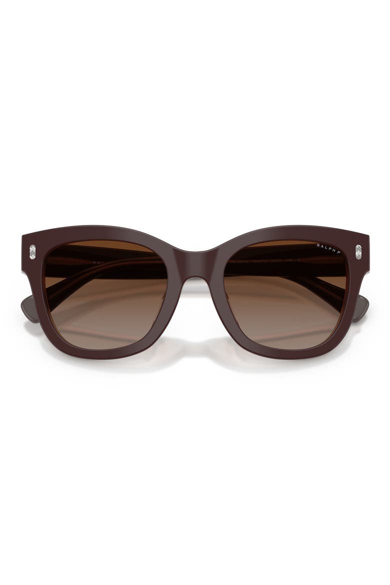 RA5301U 52mm Polarized Oval Sunglasses, Alternate, color, MILKY BROWN / LIGHT BROWN