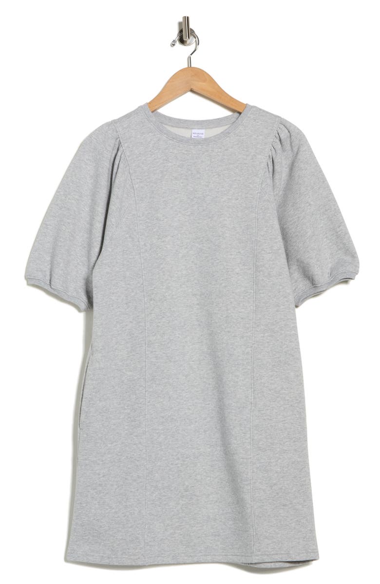 Melrose and Market Puff Sleeve Knit Dress, Alternate, color, Grey Heather