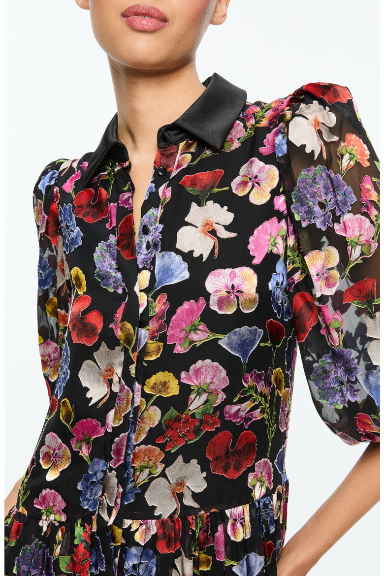 Bertha Floral Long Sleeve Mini Shirtdress, Alternate, color, TIMELESS BLOSSOM