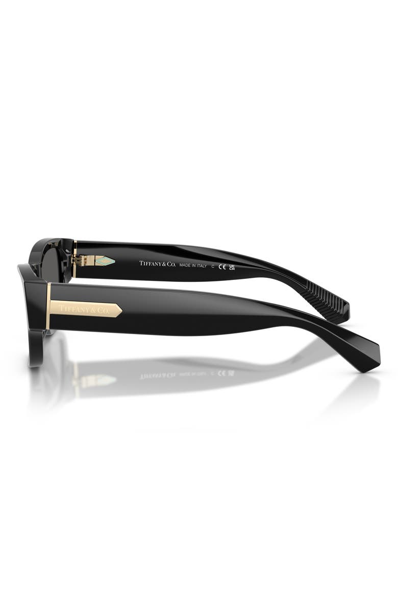 Tiffany & Co. 54mm Rectangular Sunglasses, Alternate, color, Black / Dark Grey