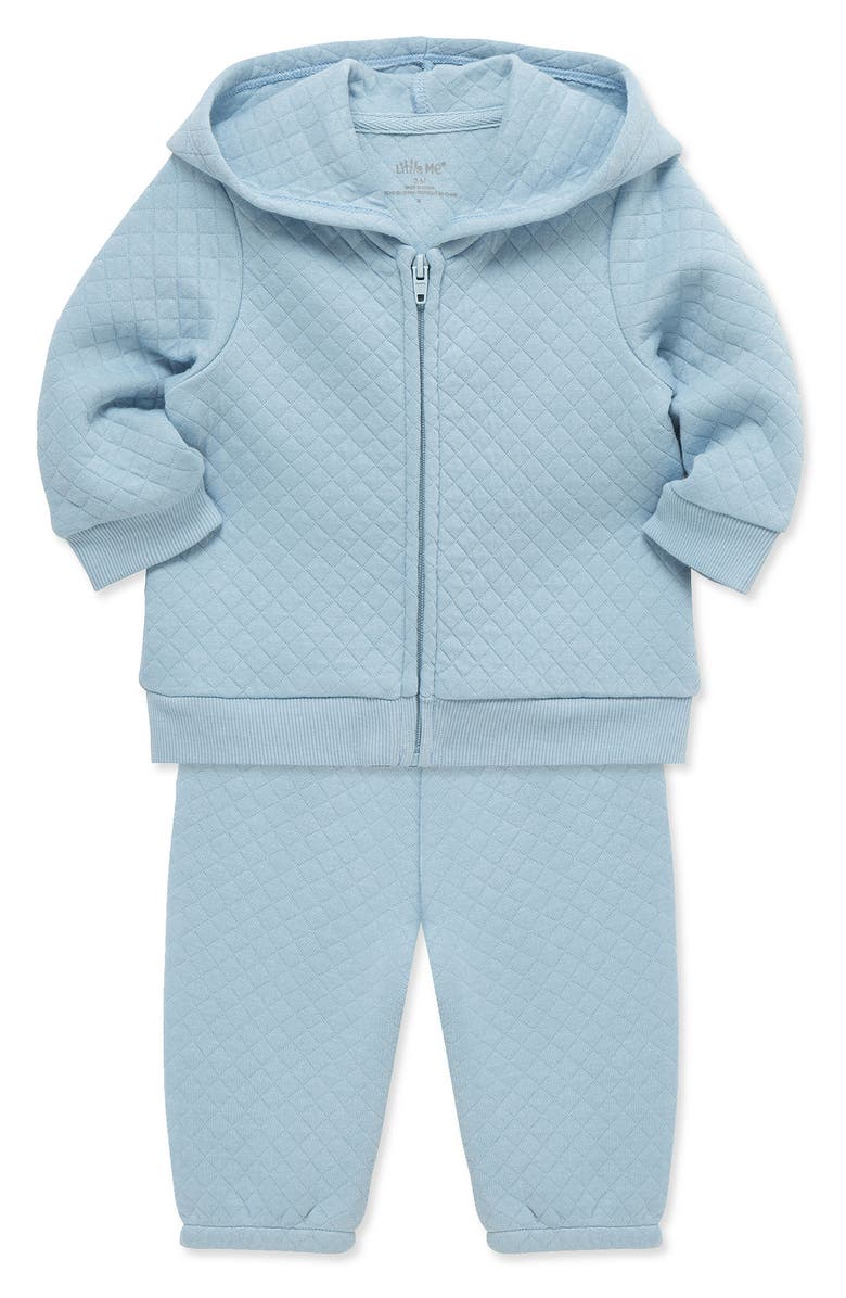 Little Me Diamond Quilted Hoodie & Sweatpants Set, Alternate, color, 