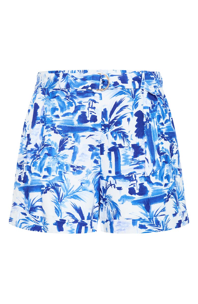 City Chic Palm Tree Print Shorts, Alternate, color, 