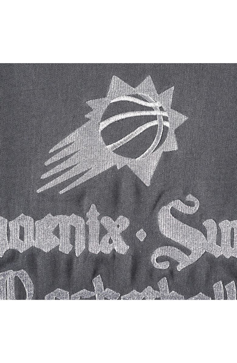 THE WILD COLLECTIVE Women's The Wild Collective Gray Phoenix Suns Embroidered Fleece Raglan Short Sleeve Pullover Sweatshirt, Alternate, color, Gray