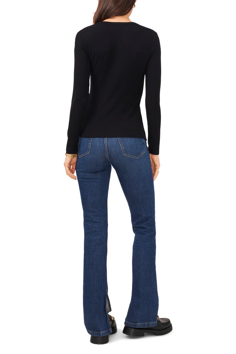 Button Front Cardigan, Alternate, color, RICH BLACK