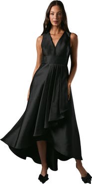 Coast Petite Plunge Waterfall Twill Dress