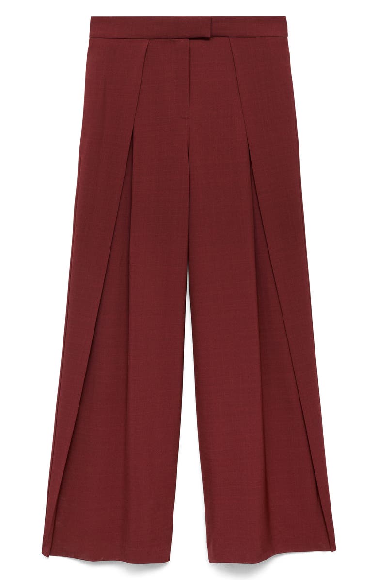 MANGO Inverted Pleat Wide Leg Pants, Alternate, color, Dark Orange