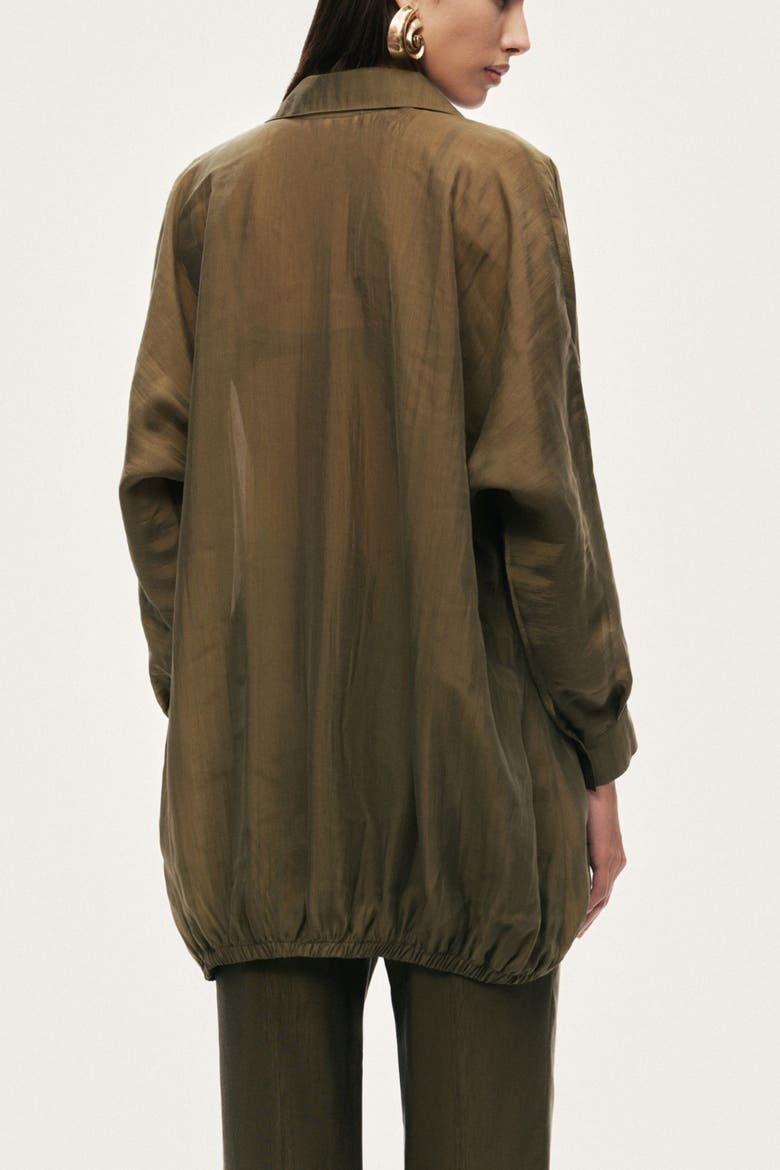 Fluid Open-Front Shirt, Alternate, color, Khaki