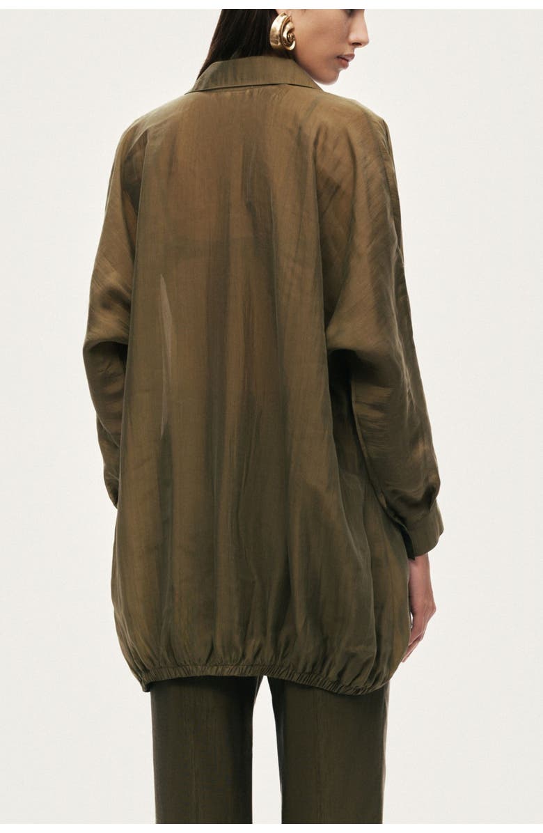 Nocturne Fluid Open-Front Shirt, Alternate, color, Khaki