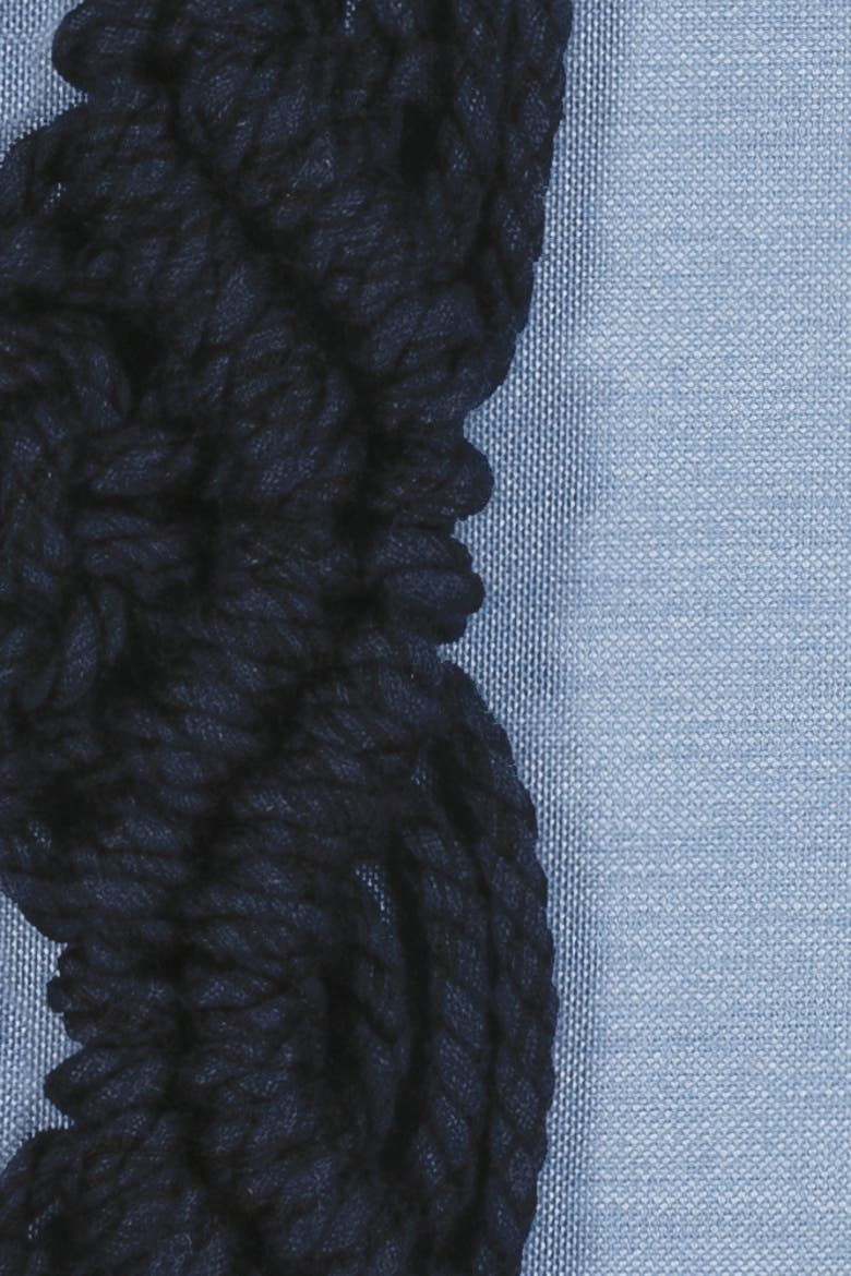 Palomar Handknotted Macrame Indoor & Outdoor Woven Accent Pillow, Alternate, color, Indigo