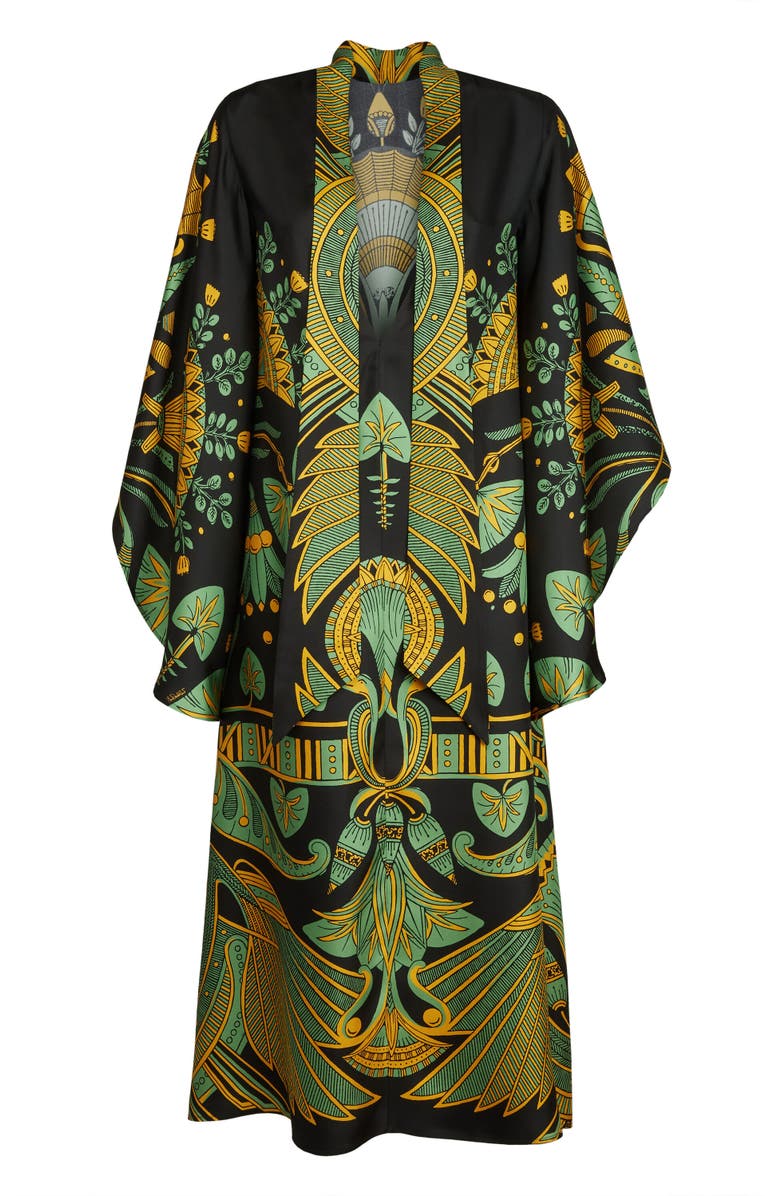 La DoubleJ Magnifico Midi Dress The Nile Placée Black, Alternate, color, The Nile Placée Black