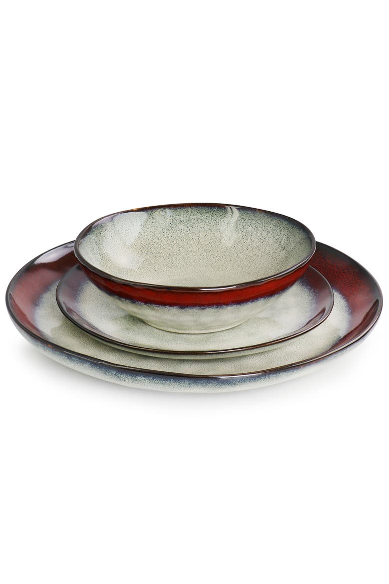 Samara 12 Piece Stoneware Dinnerware Set, Alternate, color, White
