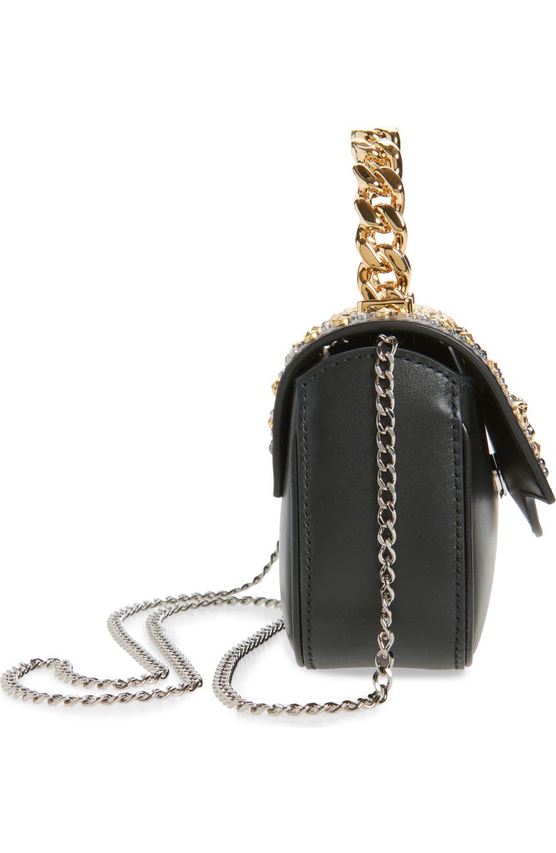 Versace Mini La Medusa Studded Leather Top Handle Bag, Alternate, color,