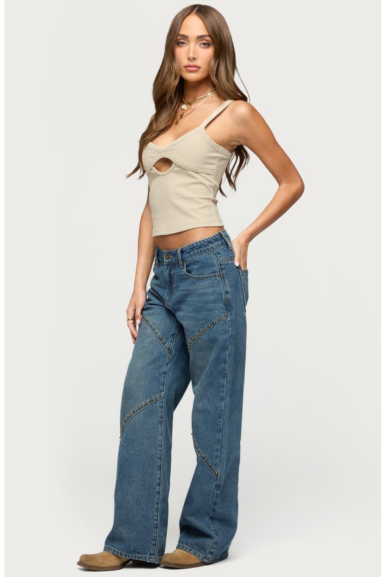 Karin Cutout Crop Tank, Alternate, color, BEIGE