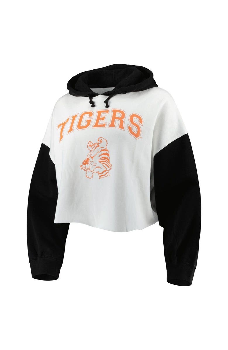 GAMEDAY COUTURE Women's Gameday Couture White/Black Clemson Tigers Good Time Color Block Cropped Hoodie, Alternate, color, White