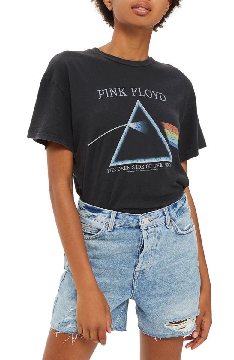 Topshop by And Finally Lace-Up Pink Floyd Tee, Main, color, 
