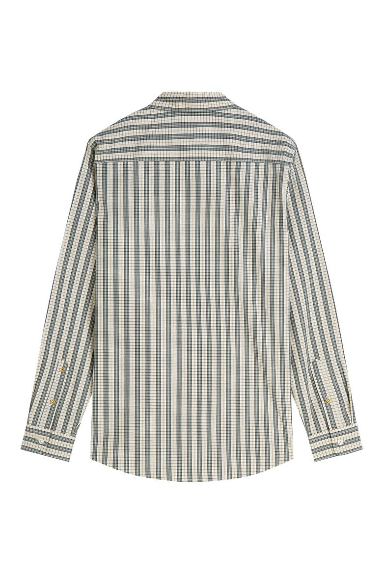 Regular Fit Check Stripe Button-Up Shirt, Alternate, color, DARK FOREST STRIPE