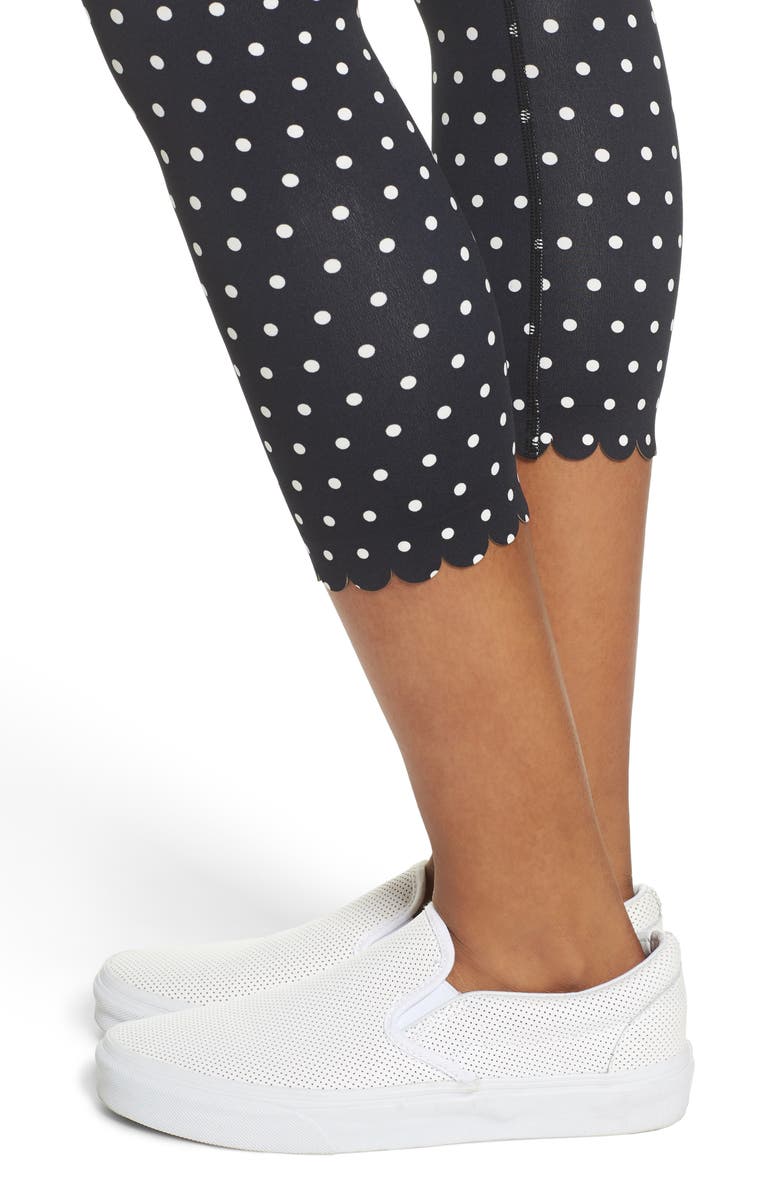 Kate Spade New York polka dot scallop leggings, Alternate, color,