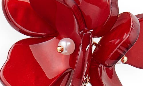 Nordstrom Rack Resin & Faux Pearl Cluster Drop Earrings In Multi