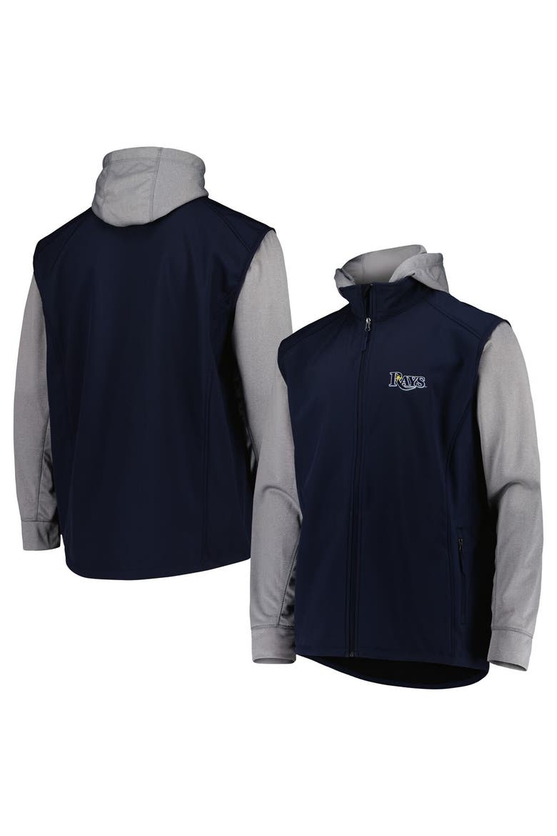 Men's Dunbrooke Navy/Heather Gray Tampa Bay Rays Alpha Full-Zip Jacket, Main, color, Navy
