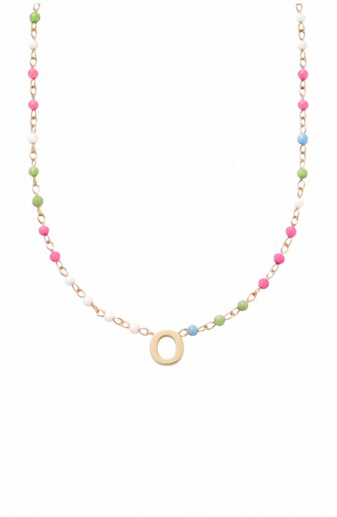 custom initial dainty colorful enamel 14k gold filled necklace
