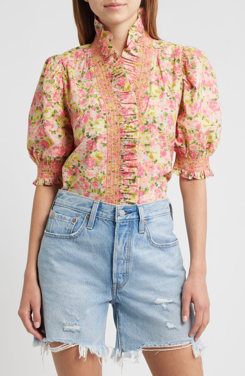LOVE THE LABEL Zuri Floral Cotton Top, Main, color, 