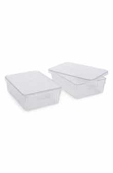 Set of 2 Ribbed Storage Bins