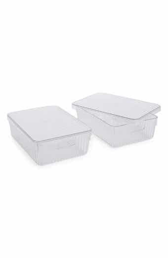 Set of 2 Ribbed Storage Bins