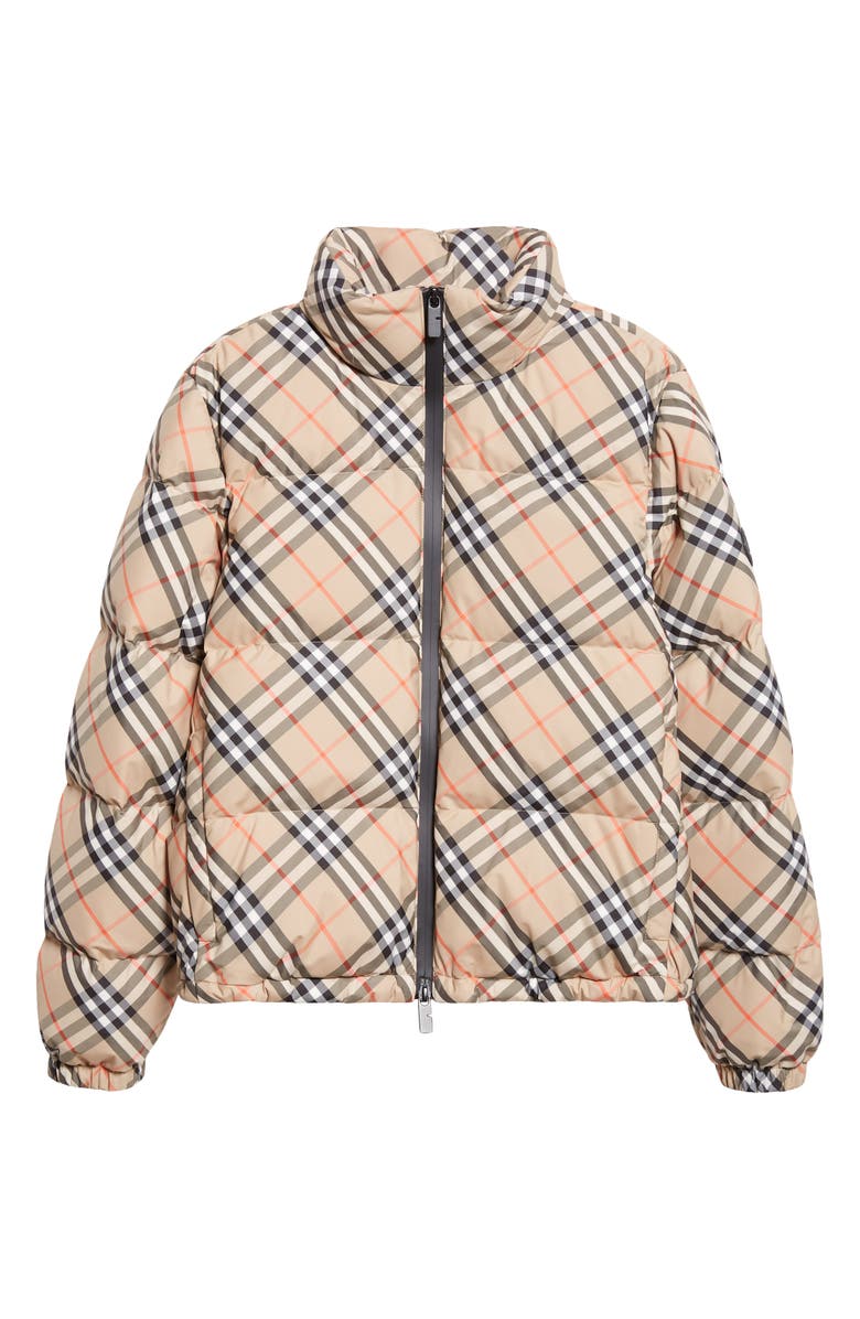 Burberry Ambleside Check Quilted Down Puffer Jacket, Alternate, color, Sand Ip Check
