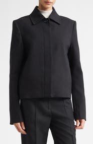 TOTEME Boxy Stretch Wool & Cotton Twill Jacket
