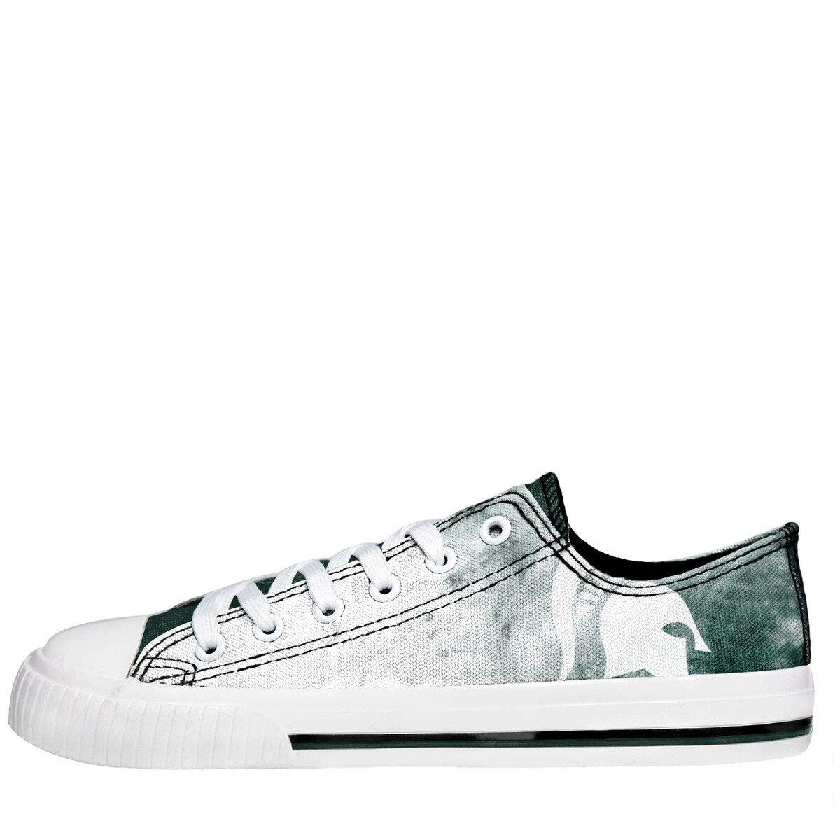 FOCO Women's FOCO Michigan State Spartans Big Logo Tie-Dye Canvas Sneakers, Alternate, color, 