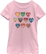 Marvel Girl's Marvel Superhero Hearts Graphic T-Shirt