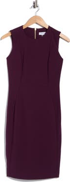 Calvin Klein Solid Scuba Crepe Sheath Dress