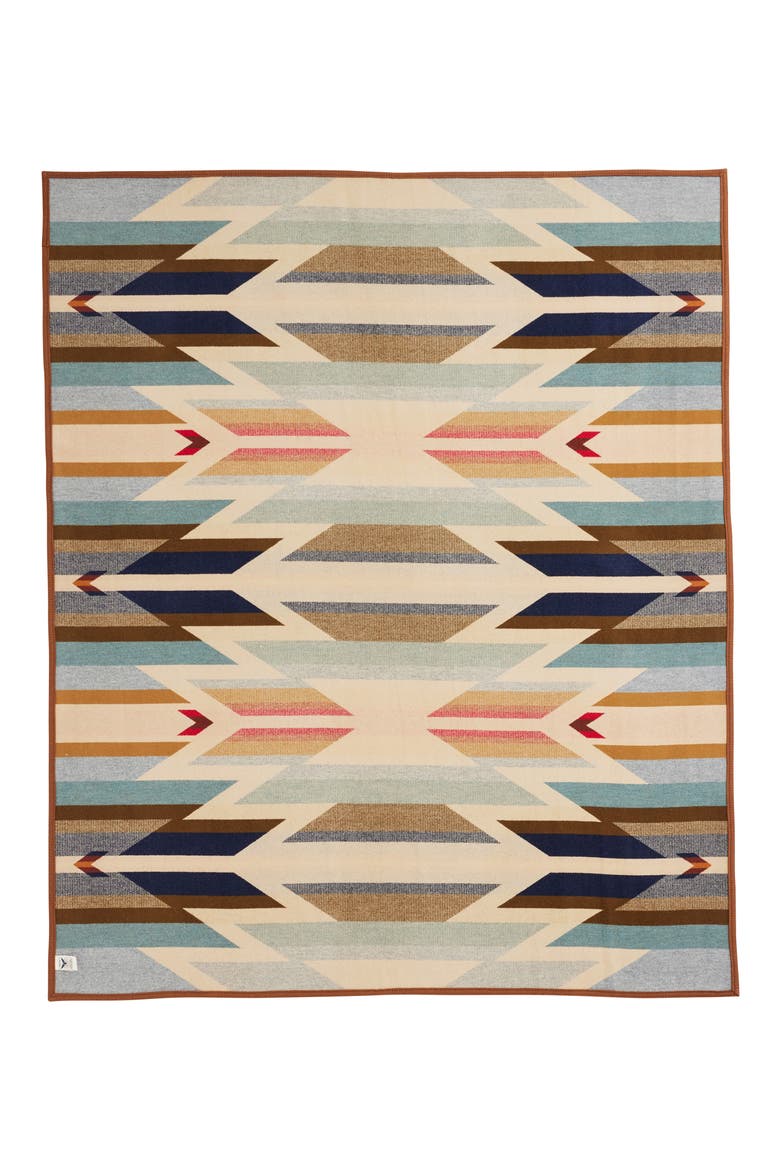 Jacquard Unnapped Wool Blend Blanket, Alternate, color, WYETH TRAIL